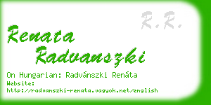 renata radvanszki business card