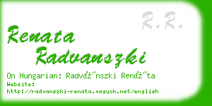renata radvanszki business card